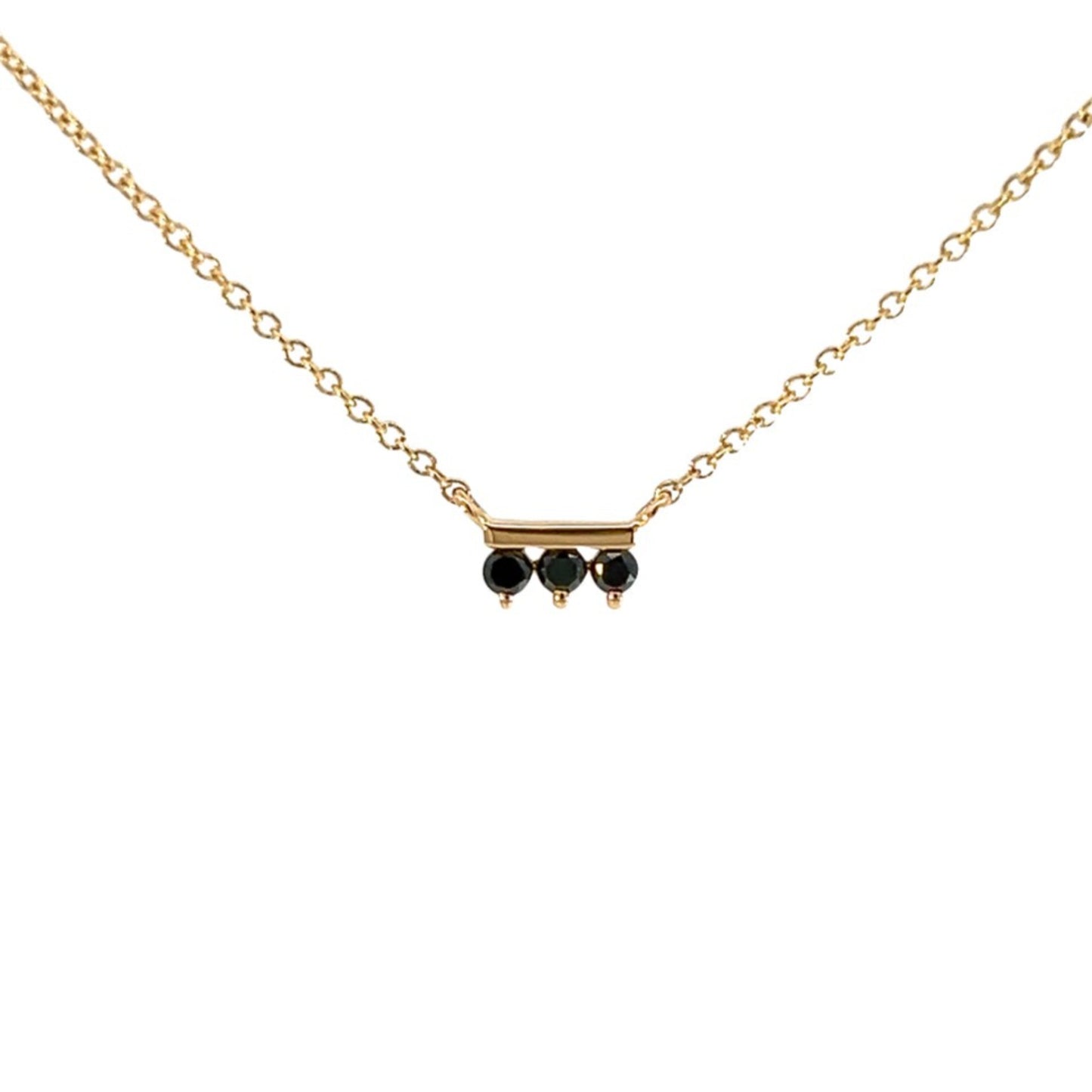 Sideline Necklace Round Black Diamonds