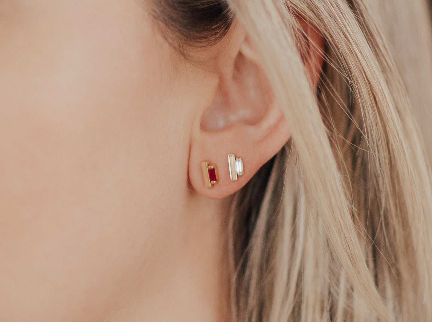 Ladder Climber Earrings - Ruby