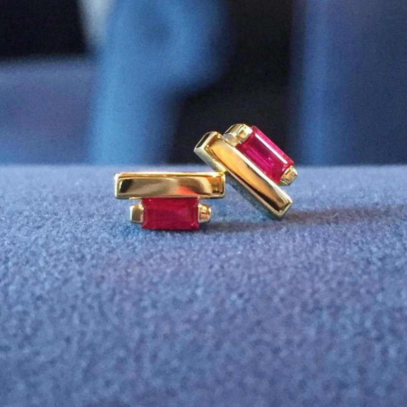 Ladder Climber Earrings - Ruby