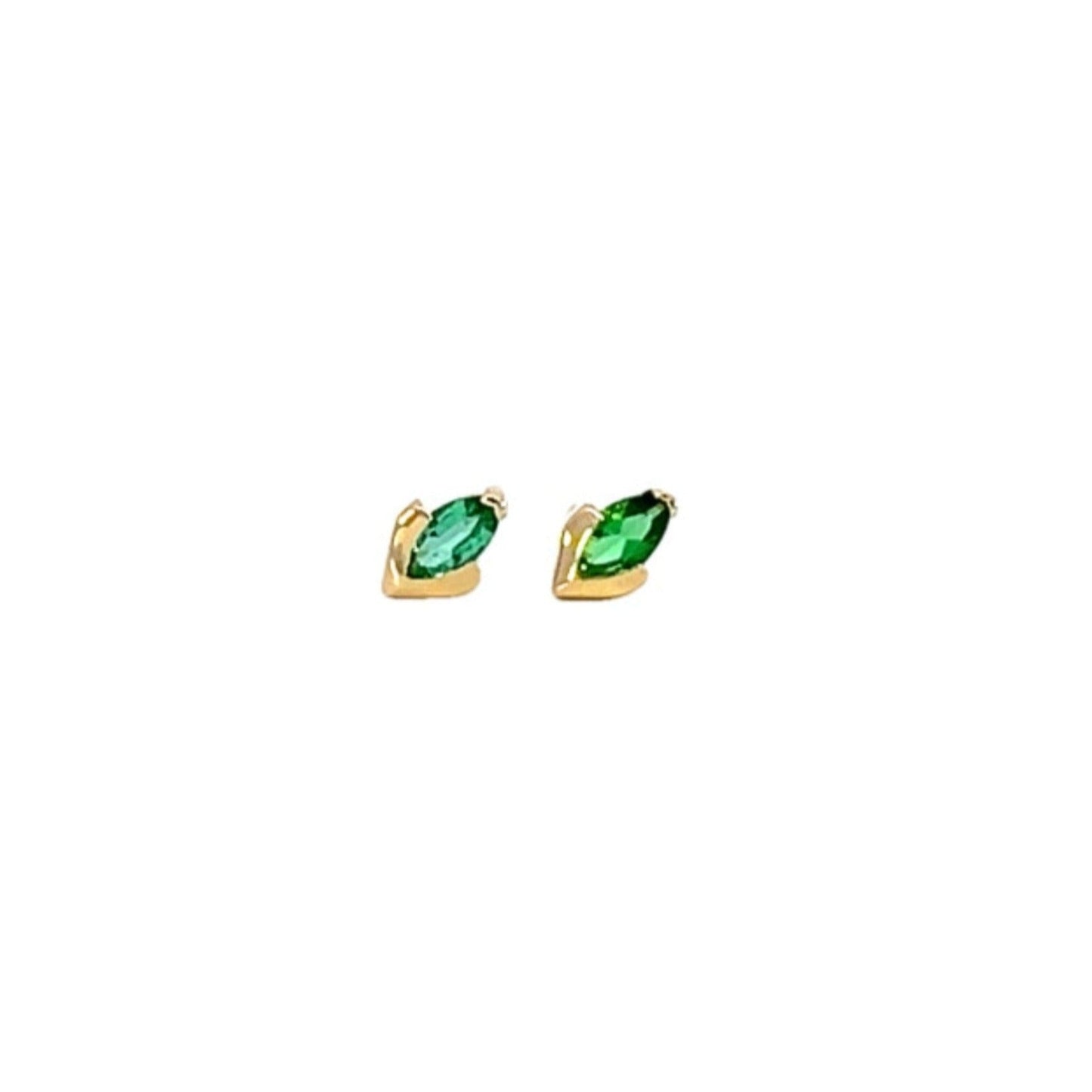 Marq Stud Earrings - Emerald (single stud)