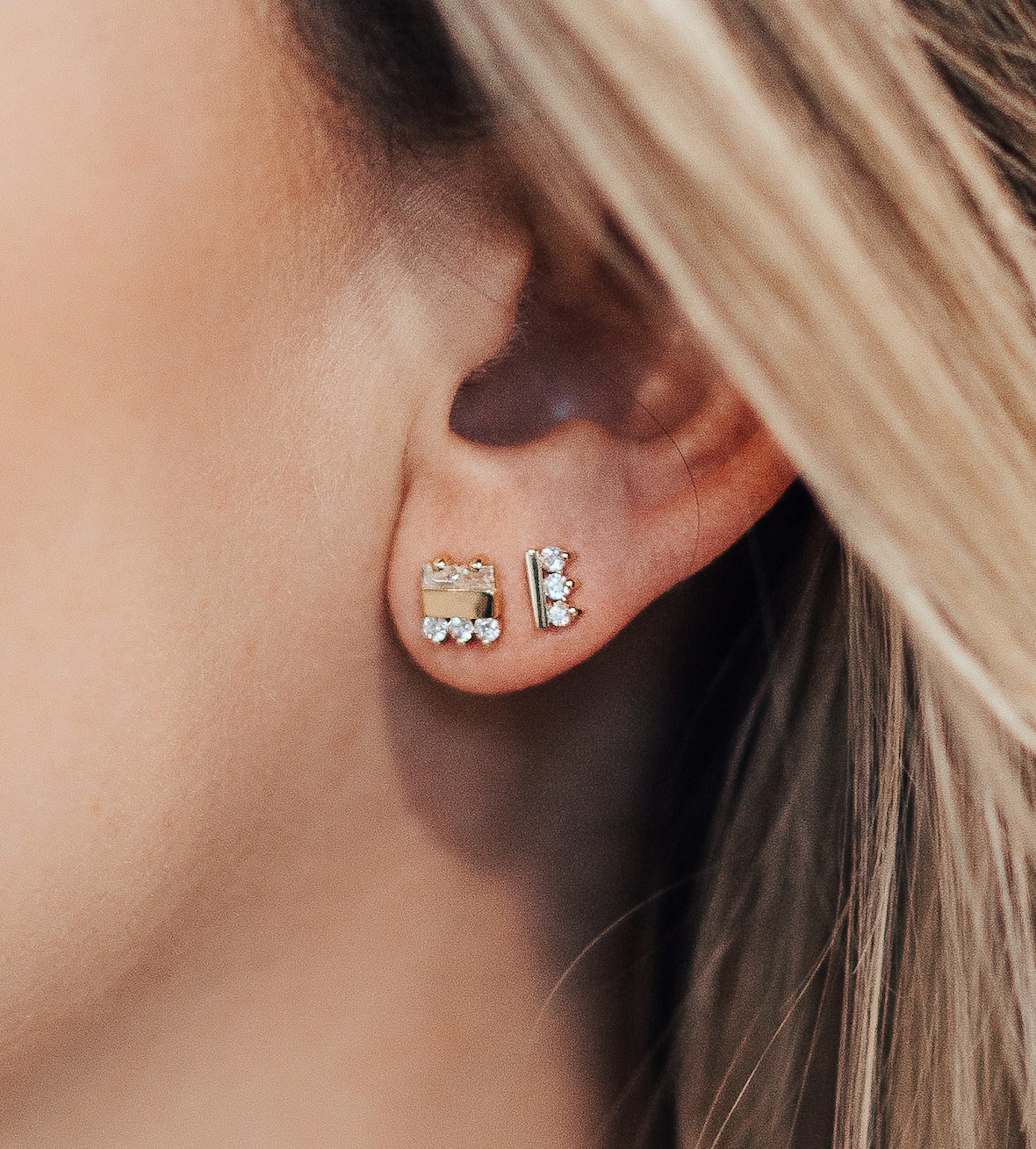 Elegant Gold Teardrop Stud Earrings For Women On