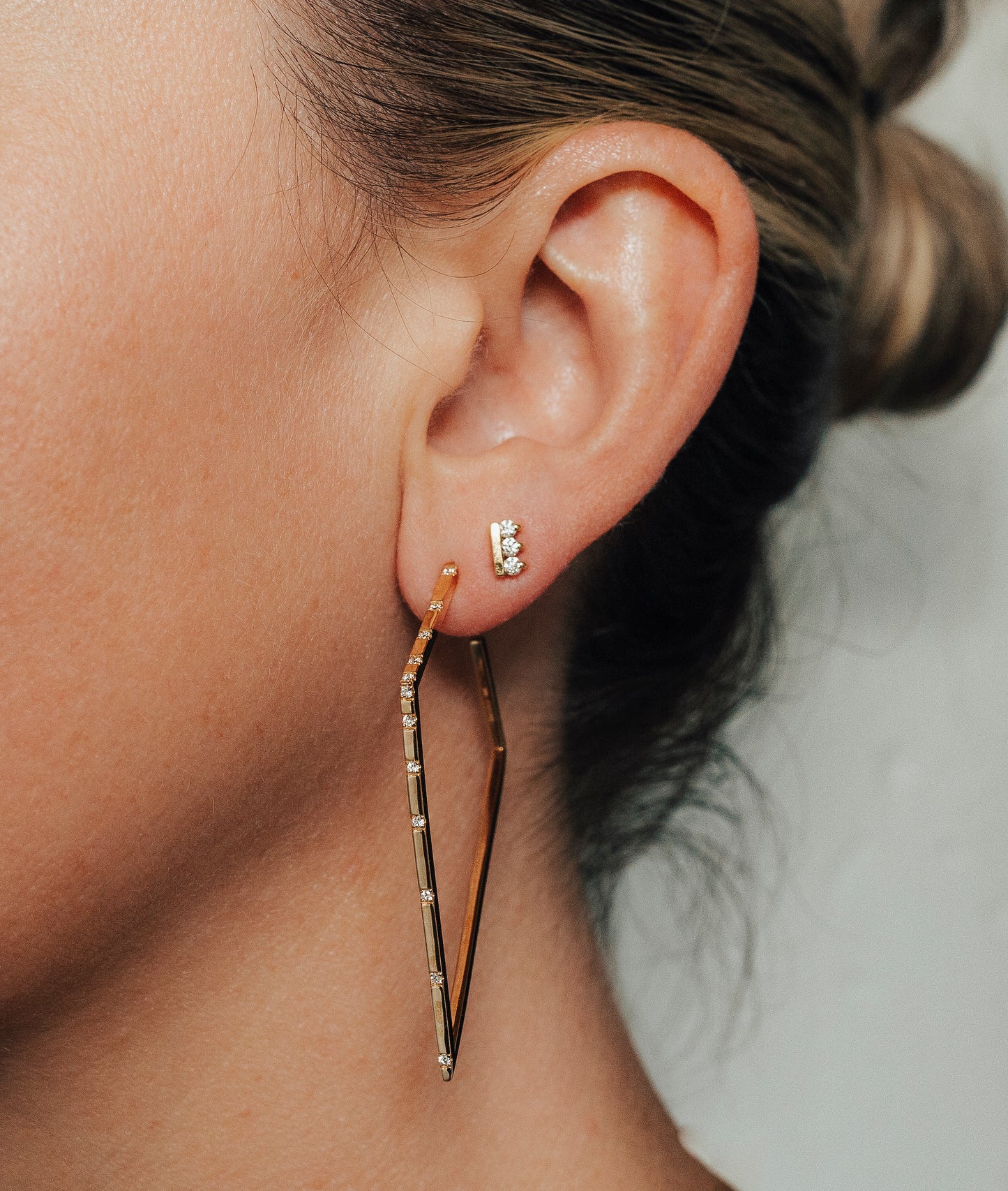 Sideline Earrings - Yellow Gold