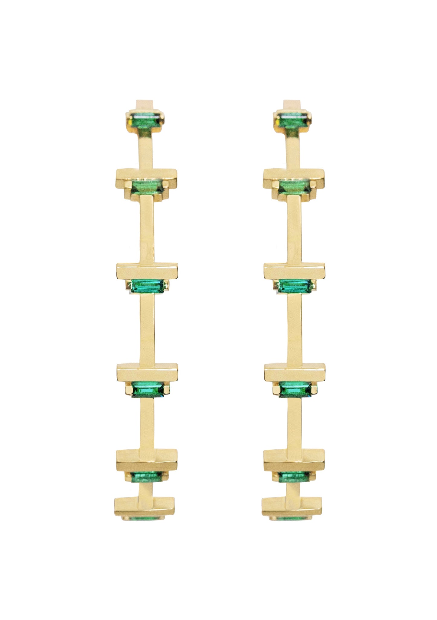 Ladder Climber Hoops - Tourmaline